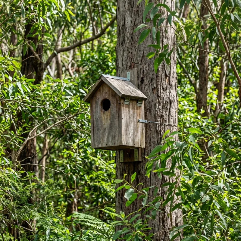 Animal nesting box installed as a humane alternative to a Romsey roof cavity