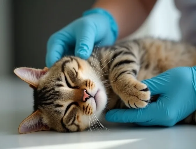Specialist carefully handling a deceased cat with dignity in Romsey